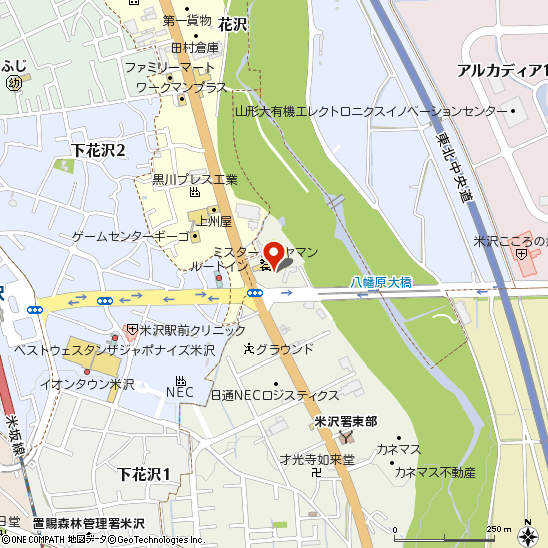 ブリヂストンタイヤセンター北日本株式会社　ミスタータイヤマン 米沢東付近の地図